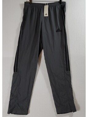 Adidas M TRIO Woven Soccer Training Pants GRAY Men's Size M Track Tapered Leg